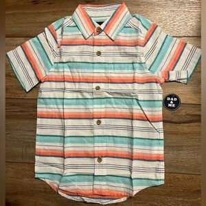 NWT Children's Place Multicolor Striped Button Down Shirt 5/6